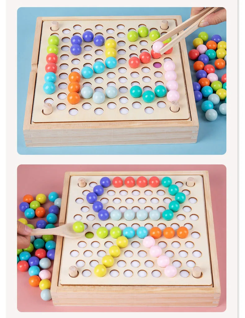 Large Wooden Pattern Ball Game