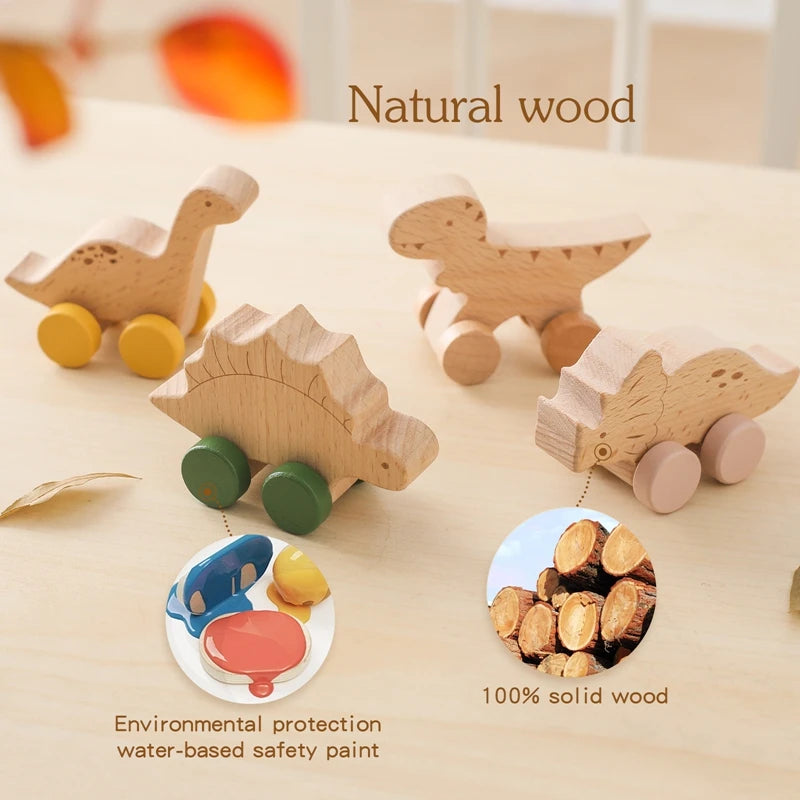Wooden Dinosaur Cars