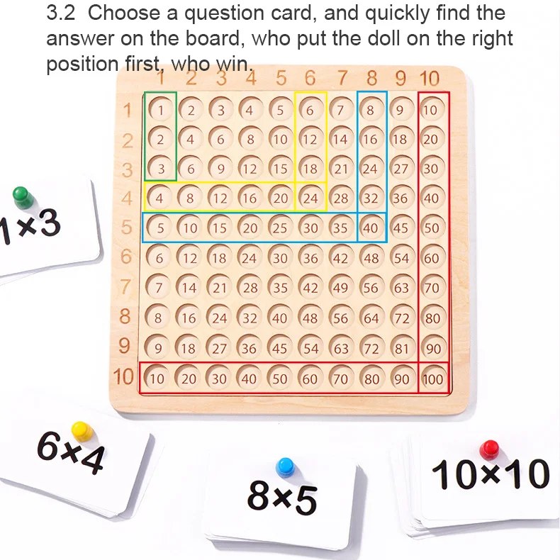 Wooden Multiplication Math Board