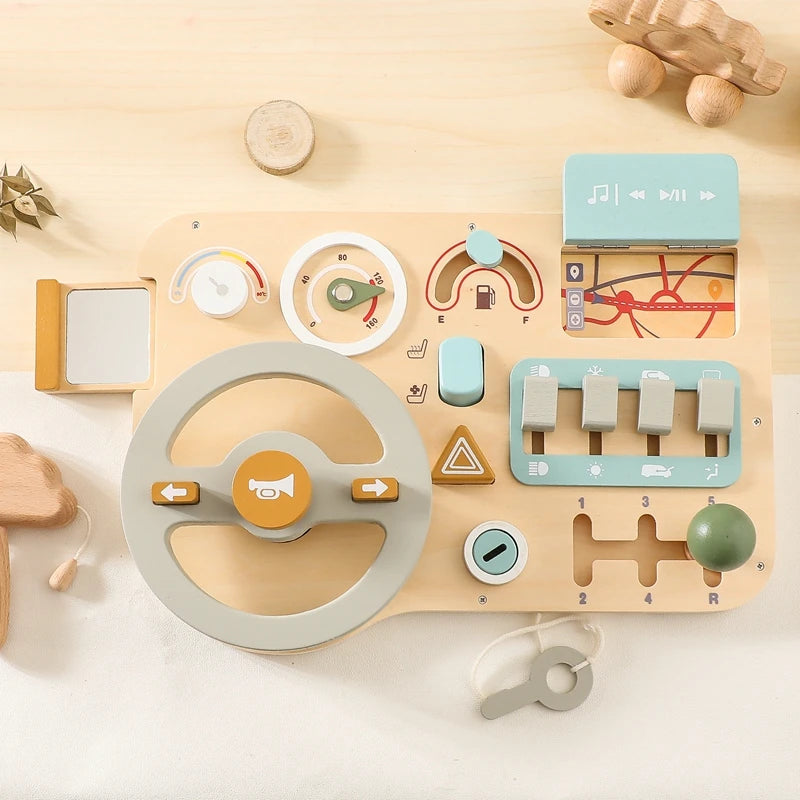 Baby Wooden Car Busy Board